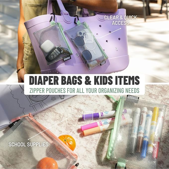 Air Production Multi‑Size Clear Zipper Pouch (4‑Pack) – Cable Organizer & Travel Gear Bag for Electronics, Camera Accessories, Tool Pouch & Small Tech Storage (Mint Green) - Image 3