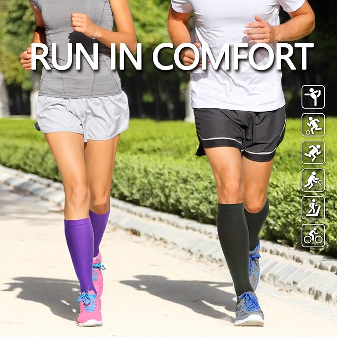 NEWZILL Medical Compression Socks for Women & Men, 20-30 mmHg Knee-High Support for Circulation, All-Day Comfort for Work Travel Running Cycling and Fitness - Image 4