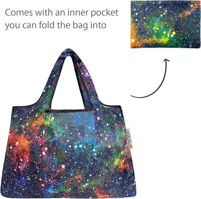 allydrew Large Foldable Tote Nylon Reusable Grocery Bags - Image 5