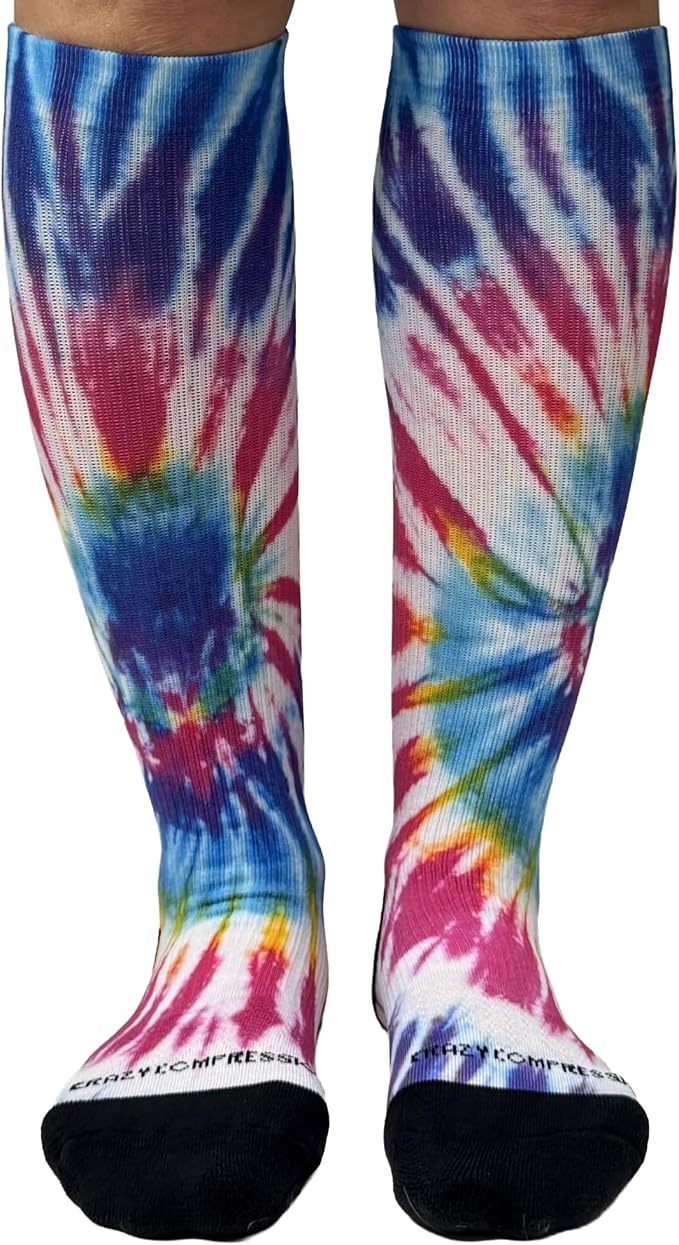 Crazy Compression Socks, Comfortable Support Socks for Recovery, Travel, Hiking, and Long-Hour Comfort w/Fun Designs by CrazyCompression