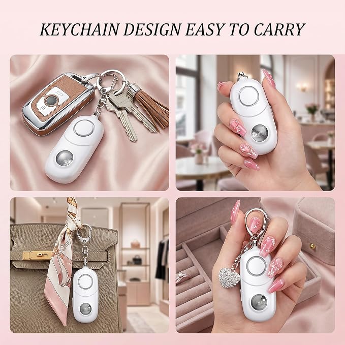 Personal Alarm for Women Keychain Alarm: Qoosea 135dB Emergency Keychain Siren with Strobe Light Loud Siren for Women Kids Students Seniors Emergency Self-Defense for Night Sports - Image 3