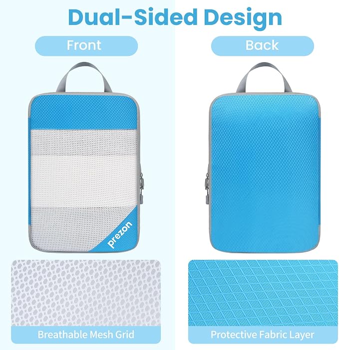 Compression Packing Cubes for Travel, Lightweight Vacation Travel Essentials, Travel Accessories for Suitcase Organizer Bags Set, Durable Luggage Organizer - Image 3