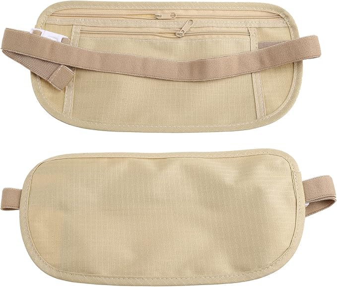 Upgraded Money Belt for Travelling Security Money Pouch for Cash Cards Keys & Passport Quality ronMade Khaki, approx 13x26cm/5x10in - Image 5