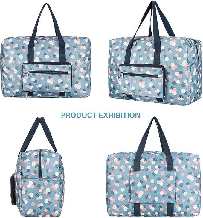 F.FETIVIN Weekender Bag Carry On Travel Duffle Medium Overnight Bag for Women(BLUE) - Image 2