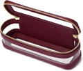 Pinkmik Makeup Brush Case, Burgundy, | Clear Travel Cosmetic & Toiletry Bag, Slim with Zipper, Small Purse Organizer, Car Essential for Women by Pinkmik