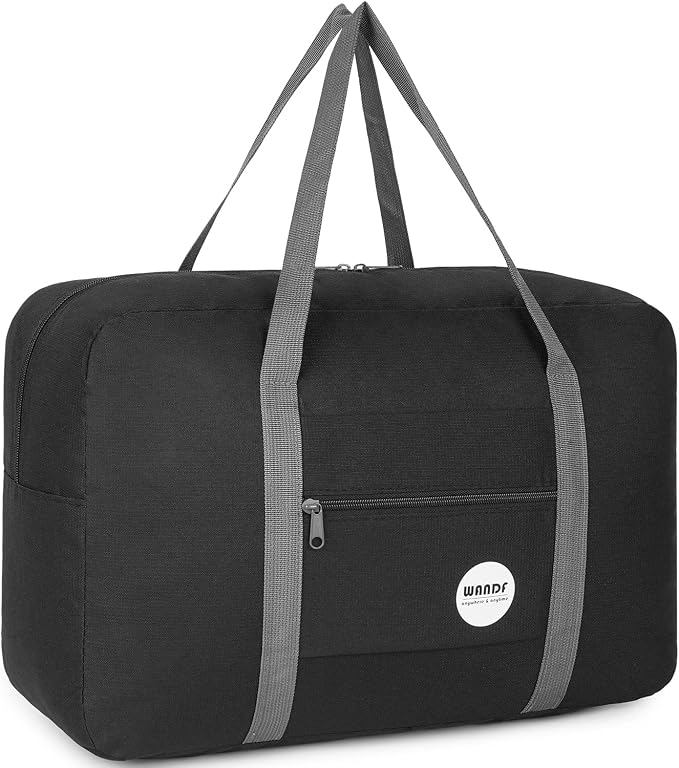 WANDF Personal Item Travel Bag, Carry On Duffle Bag Women | 18x14x8 inches, Airline Underseat Aprroved, Weekend Overnight Trips, Lightweight Packable by WANDF