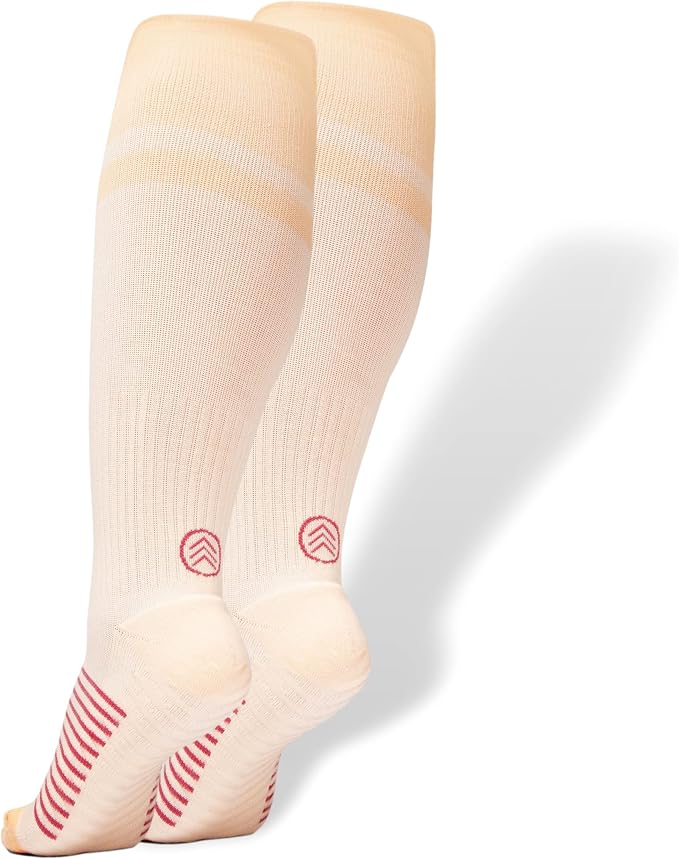 Compression Socks with Grips, 15-20mmHg, Support & Stability for Circulation, Travel, Pregnancy, Nurses by GripjoySocks