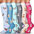 Acture 6 Pack Compression Socks for Women and Men - Knee High for Medical, Running, Nurses, Travel by Acture