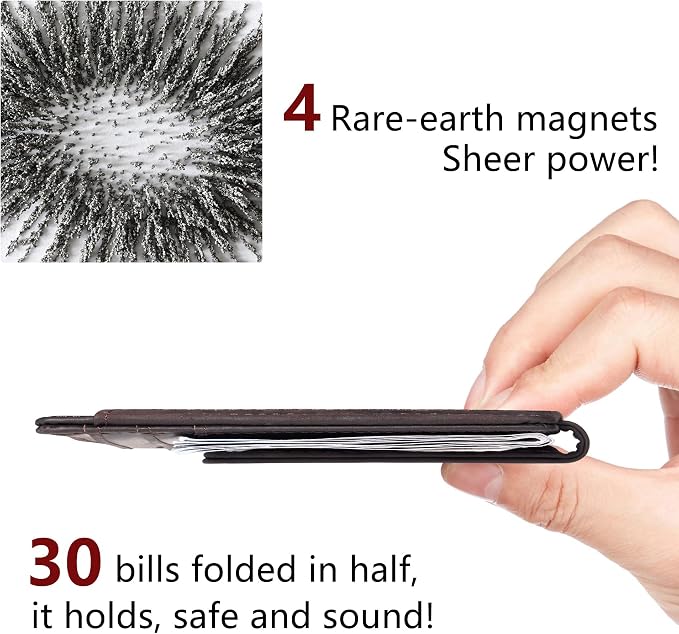 Toughergun Slim Wallet for Men RFID Blocking Money Clip, Minimalist Front Pocket Credit Card Holder, Magnetic Thin Mens Wallets with ID Window - Image 5