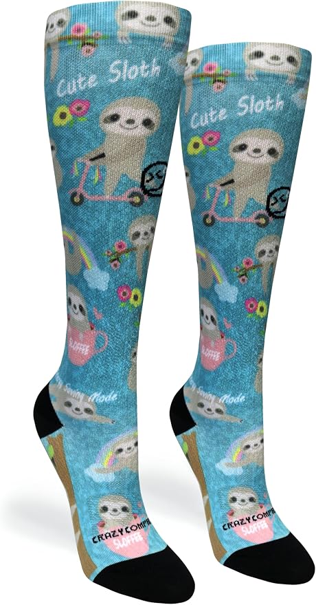 Crazy Compression Socks, Comfortable Support Socks for Recovery, Travel, Hiking, and Long-Hour Comfort w/Fun Designs - Image 2