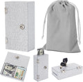 Acrylic Cash Box for Gambler Pocket Size, Silver Shimmering Winners Bank with 2 Keys Storage Bag, Compact Portable Secure Money Organizer Safe Lock Box for Casino, Control Gambler,1 Pack by ClarityCraze
