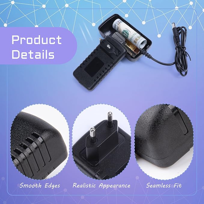 Long Plug Storage Realistic Looking Charger with Storage Hiding Places for Valuables Charger Diversion Safe, Black - Image 3