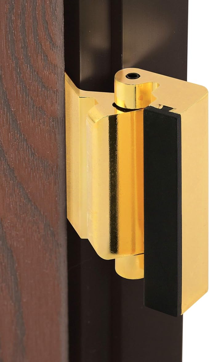 Prime-Line U 11442 Door Reinforcement Lock – Add Extra, High Security to your Home and Prevent Unauthorized Entry – 3” Stop, Aluminum Construction, Polished Brass (Single Pack) | 3 in. Stop, Solid Brass Construction, Add Extra High Security, Prevent Un... - Image 3