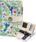 Hummingbird Wallet Women RFID, Passport Holder, Credit Card Holder | 6.7" x 4.4" x 1.3" Bifold, Travel billfold, Zipper Pocket, PU Leather, Clutch, Purse, ID Window, Pen Holder, Gift Ladies Girl by Mavellin
