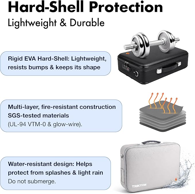 XXL Legal-Size Fire & Water-Resistant Document Box with TSA Lock - Hard-Shell Case (17×13×6 in) Hard Case File Organizer for Important Documents, Laptop, Passport, Wills & Certificates (Black) - Image 5