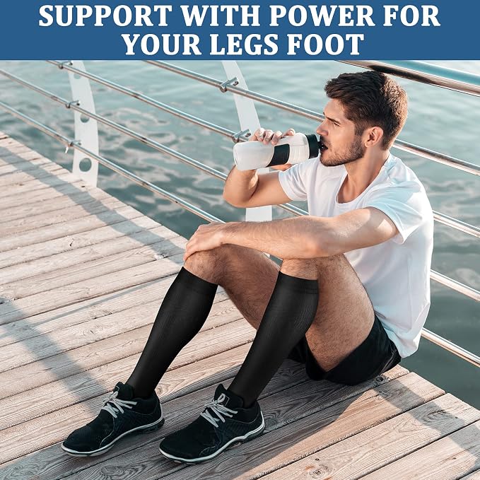 FEYHAY Copper Compression Socks (3 Pairs) 15-20 mmHg Circulation is Best Athletic & Daily for Men & Women, Running, Climbing - Image 4