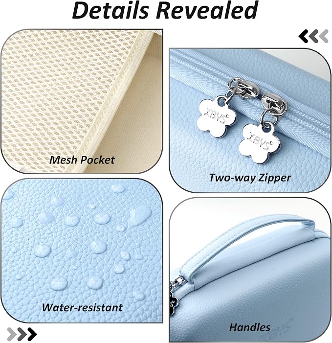 Portable Charger Case, Tech Pouch Travel Organizer, XL, Blue | Hard Shell Electronic Storage for MacBook Power Adapter, Magic Mouse, Charging Cords, Power Bank Laptop Accessories - Image 5