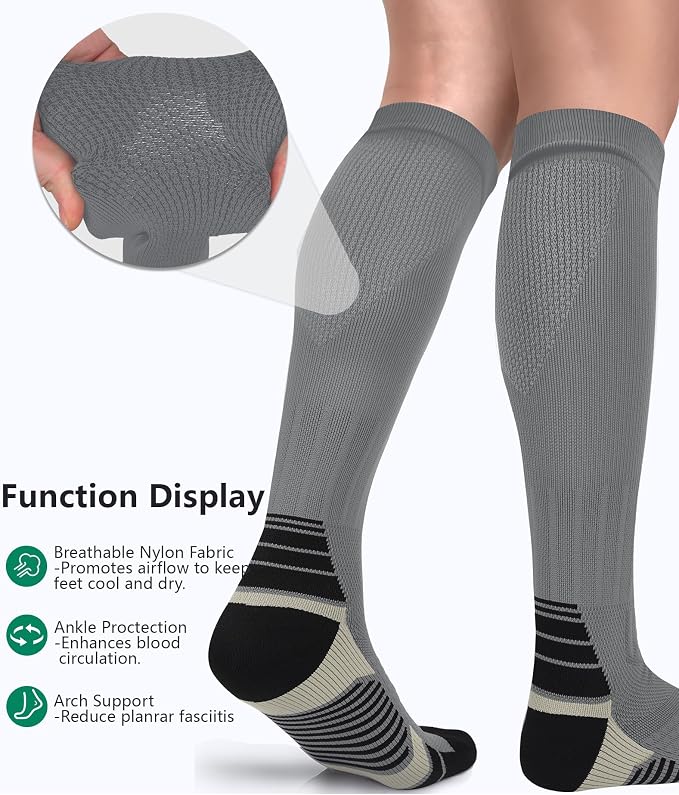 FuelMeFoot 3 Pack Copper Compression Socks - Compression Socks Women & Men Circulation - Best for Medical,Running,Athletic - Image 4