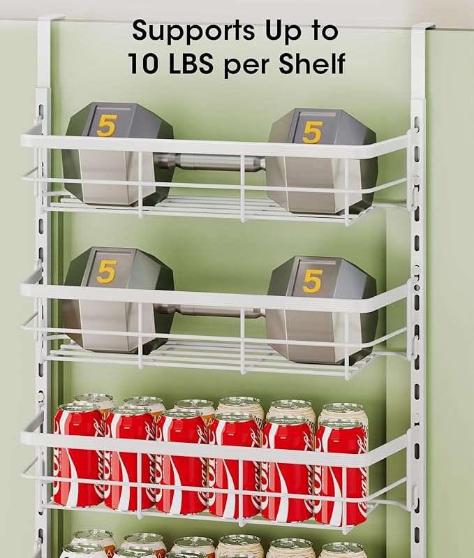 Over The Door Pantry Organizer, 10 Tier Pantry Door Organizers and Storage for Kitchen with Seasoning Shelves, Home & Kitchen Essentials, White - Image 6