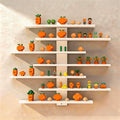 No Drill Floating Shelf for Wall, 7-Tier Wall Mounted Organizer, Damage-Free Display Shelf for Collectibles, Figures, Bathroom Kitchen Storage, White by Frawenleco