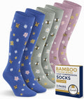 Pembrook® Bamboo Viscose Light Compression Socks - 3 Pairs | 8-15 mmhg Compression Socks | Knee High Comfort Support Socks by Pembrook