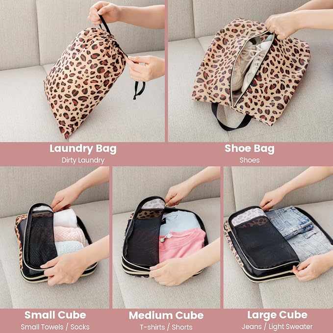 Cambond Compression Packing Cubes for Travel Women - Lightweight Luggage Organizers Bag Packing Cubes for Carry on Suitcases - Image 8