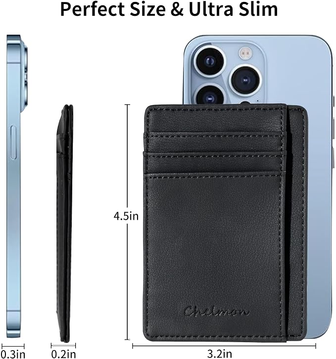 Chelmon Slim Wallet for Men, Minimalist Front Pocket RFID Blocking Credit Card Holder - Image 3
