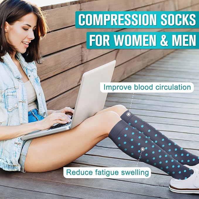 Copper Compression Socks for Women & Men (6 pairs) - Best Support for Nurses, Running, Hiking, Recovery - Image 3