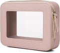 Pinkmik Clear Makeup Bag, (Pink, M) | Waterproof, Travel Cosmetics and Toiletries Case, Portable Makeup Organizer, Clear Car Bag with Zipper by Pinkmik