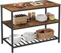 VASAGLE Kitchen Island with 3 Shelves, 47.2 Inches Width Kitchen Shelf with Large Worktop, Stable Steel Structure, Industrial, Easy to Assemble, Rustic Brown and Black UKKI01BX by Unknown