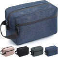Travel Toiletry Bag for Women and Men, Water-resistant Shaving Bag for Toiletries Accessories, Foldable Storage Bags with Divider and Handle for Cosmetics Toiletries Brushes Tools by FUNSEED