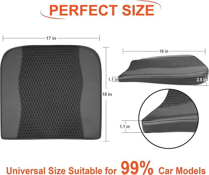 Lofty Aim Car Seat Cushion, Memory Foam Car Seat Cushions for Long Driving | Comfy Car Seat Pillow for Pain Relief, Driver Seat Cushion Adds Height, Butt Cushion for Car, Office Chair, 4D Mesh Black - Image 7