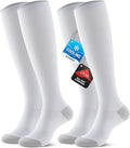 Benirap Breathable Compression Socks for Women Men, 15-20 mmHg Knee High Circulation for Travel, Flying, Athletic, 2 pairs by Benirap