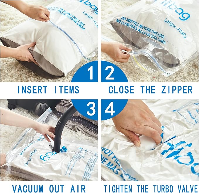 30 Combo Vacuum Storage Bags, Vacuum Seal Bags for Clothing and Bedding | Various Size, Airtight Triple Seal, Save 80% Space, Hand Pump, Work with Vacuum, Double Zip, Reusable, Easy to Use - Image 6