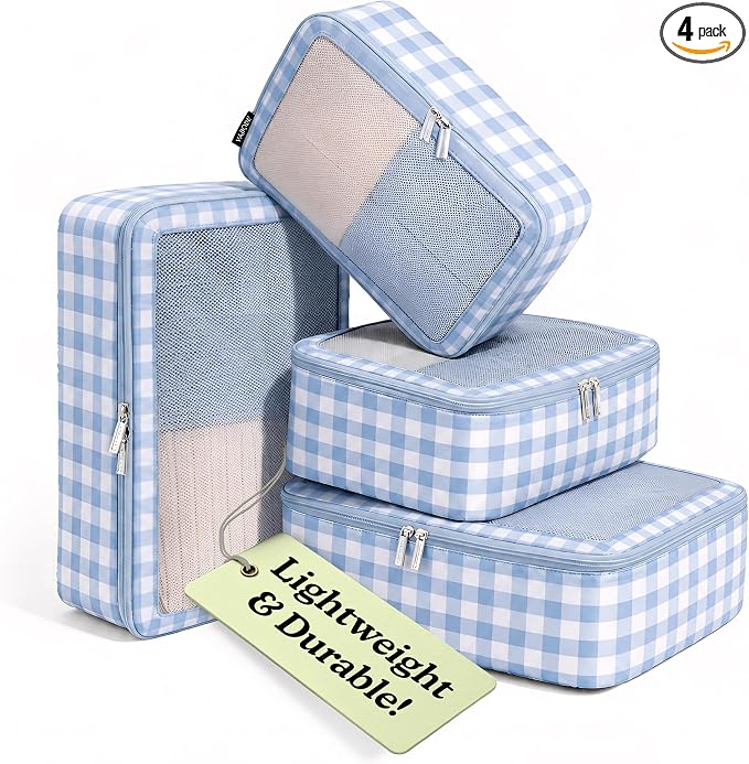 Vandel TSA-Friendly Packing Cubes for Carry On, Mesh Suitcase Organizer Bag | Professional Travel Organizer Bags for Women with Mesh Panel, Small Packing Cubes with Durable Zippers, Luggage Cube Set of 4 by VANDEL