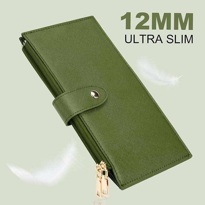 Travelambo RFID Wallet Women Large Size Bifold Multi Card Wallet Case with Zipper Pocke Credit Card Holder for Women - Image 8