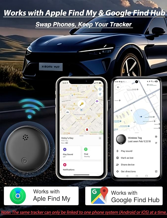 GPS Tracker for Vehicles iOS & Android, Undetectable Mini Hidden Magnetic Locator, No Monthly Fee/No SIM Card, Silicone Case & Keychain Clip Included, Ultra-Slim, IP68 Waterproof, 1 Year Working Time - Image 3