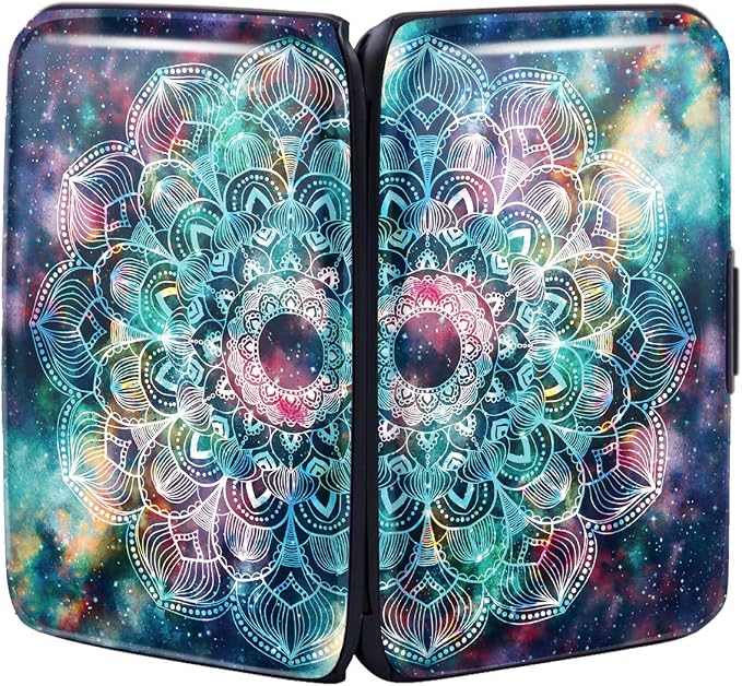 Credit Card Holder for Women,RFID Blocking Slim Hard Mini Card Case ID Case Travel Wallet Nebula - Image 5