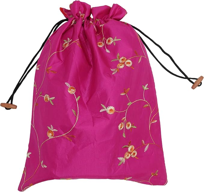 Ouyatoyu 4pcs Embroidered Silk Flower Design Jacquard Travel Bag, Laundry Bags Shoe Bags, Lingerie Bags Underwear Bags for Travel Storage for Men Women Washable Cloth Shoe Bags - Image 4