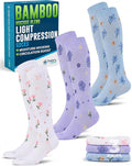 Doctor's Select® Bamboo Viscose Light Compression Socks for Women & Men - 3 Pairs, 8-15 mmHg Compression Socks, Knee High by DoctorsSelect