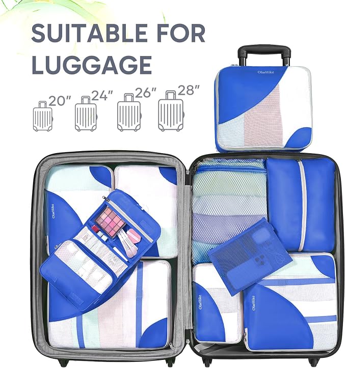 OlarHike 10 Set Packing Cubes for Travel, Gifts for Women Mom,Anti-Tearing Suitcase Organizer with Over 1000 pcs Mesh Holes,Vacation Essentials & Accessories for Cruise Ship - Image 7