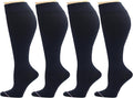 Dr. Motion 4 Pairs Women's Plus Size Wide Calf Compression Knee High Socks Graduated Support by Dr.+Motion