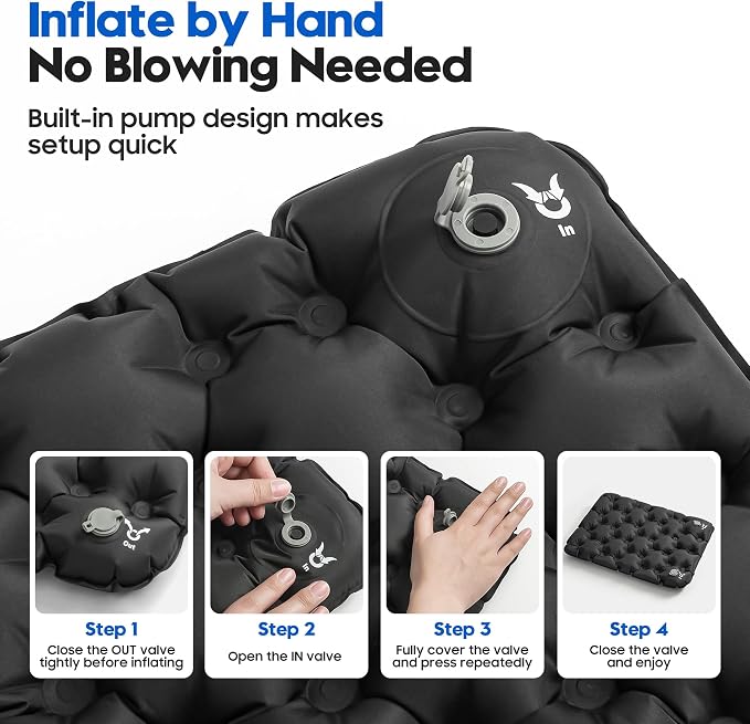 Inflatable Seat Cushion for Stadium & Travel, Built-in Pump Portable Air Seat Pad, Waterproof Bleacher Cushion for Air Travel, Camping, Soccer Games & Outdoor Events - Image 3