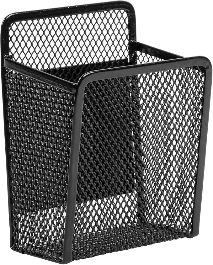 Magnetic Pen Holder - Mesh Locker Cups, Black | Strong Magnet Storage Marker Pen Pencil Organizer for Refrigerator, Whiteboard,Locker Accessories - Image 4