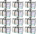 BALEINE 12-Pack Oversized Moving Bags with Reinforced Handles, Heavy-Duty Storage Tote for Clothes, Moving Supplies (Clear, 12-Pack) by BALEINE