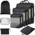 PFEYRPK Lightweight Compression Packing Cubes for Suitcases, Compressible Expandable Travel Packing Organizer with Clear Toiletries and Backpack Bag, Travel Essentials for Carry on Luggage 7 Set by PFEYRPK