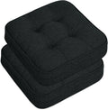 GOFORIT Chair Cushions Set of 2,Tufted Shredded Memory Foam Chair Pads, Non-Slip Seat Cushions with Removable Cover, 16'' x 16'', 2Pack,Black by Unknown