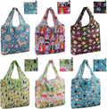 Reusable Grocery Shopping Bags 6|10 Pack, Foldable Tote Bags, Machine Washable Nylon Shopping Totes for Groceries by SZUAH