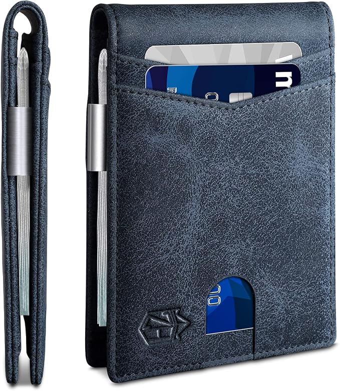 Zitahli Money Clip Wallets for Men,Slim Bifold Wallet 10-12 Cards, Mens Leather Wallet with ID Window,RFID Blocking Thin Minimalist Credit Card Holder,Gifts for Him by Zitahli