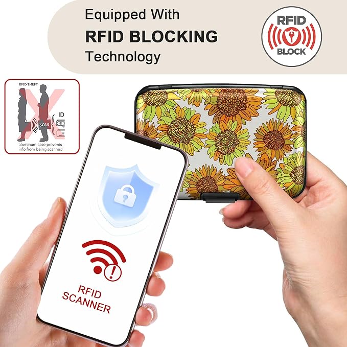 RFID Aluminum Wallet Credit Card Protector Case Holder for Men Women | Mini RFID Aluminum Wallet Credit Cards Holder Business Card Case Metal ID Case for Men Women - Image 2